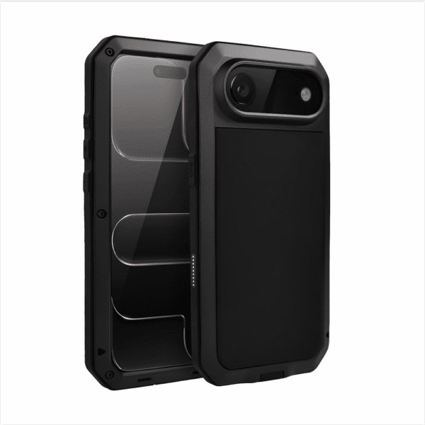 Etui do iPhone Air Panzer Max, metalowa, skręcana, pancerna obudowa przód+tył, czarne