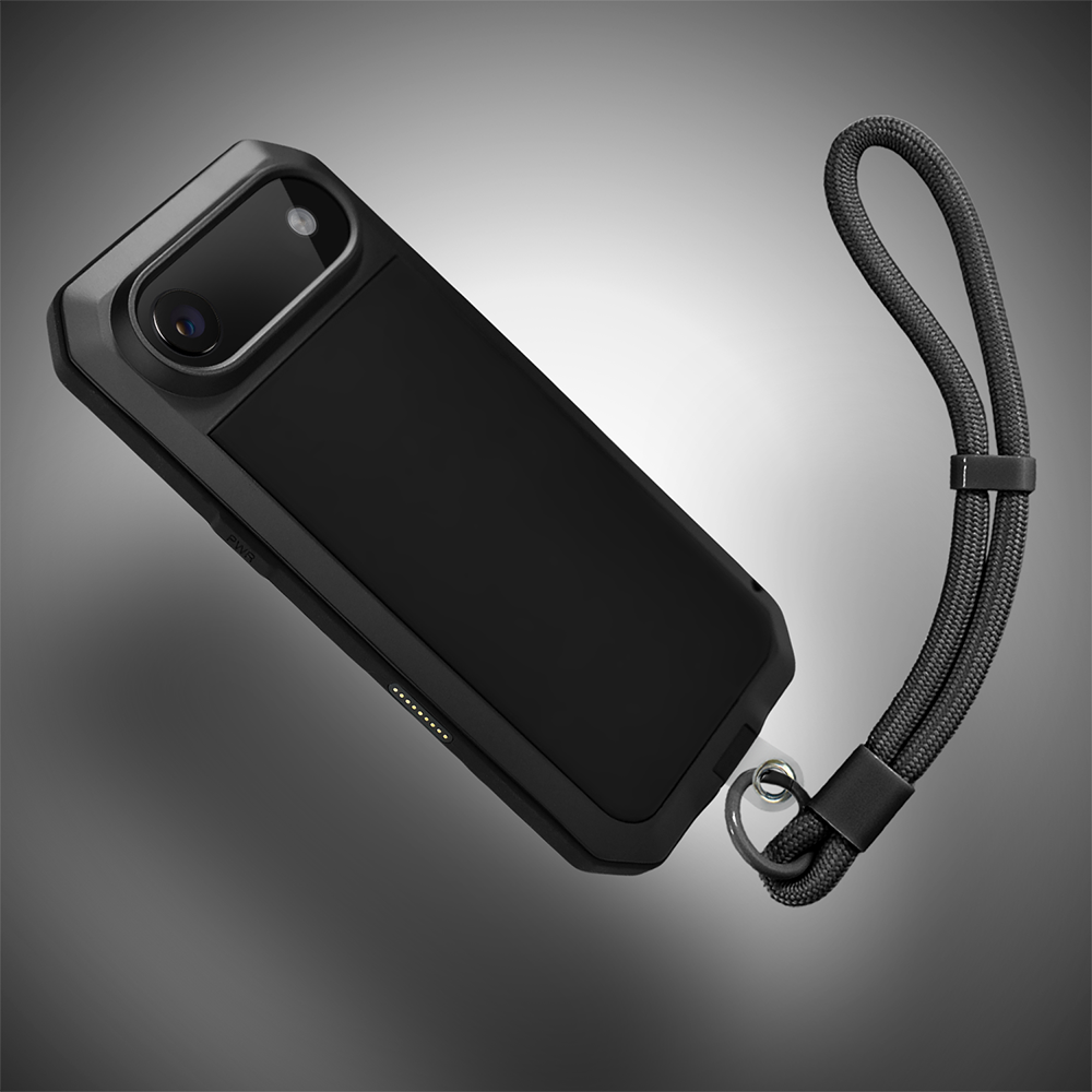Etui do iPhone Air Panzer Max, metalowa, skręcana, pancerna obudowa przód+tył, czarne (2)