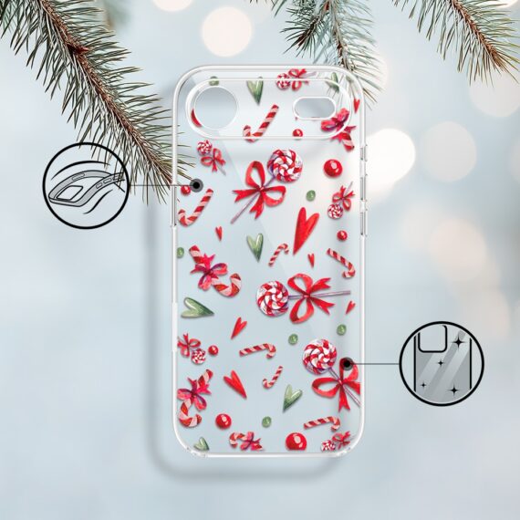 Etui do iPhone Air, cukierki świąteczne, przeźroczyste17Air-1