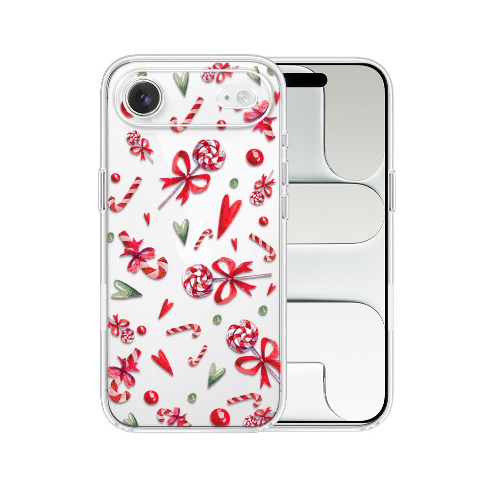 Etui do iPhone Air, cukierki świąteczne, przeźroczyste