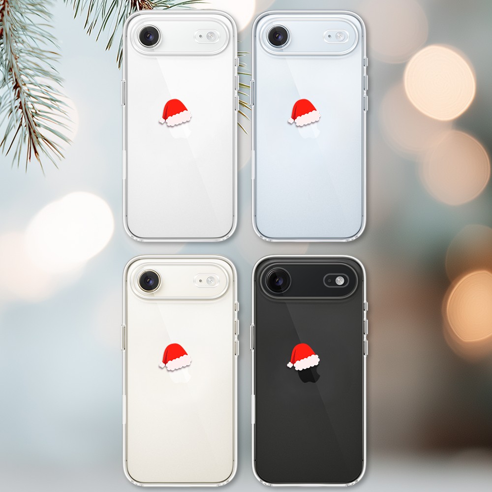 Etui do iPhone Air, czapka Mikołaja, przeźroczyste17Air-2