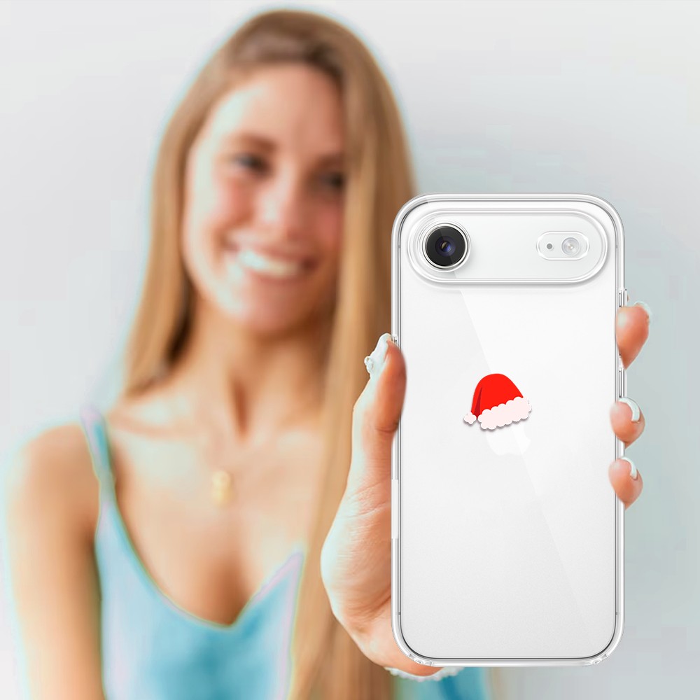 Etui do iPhone Air, czapka Mikołaja, przeźroczyste17Air-4