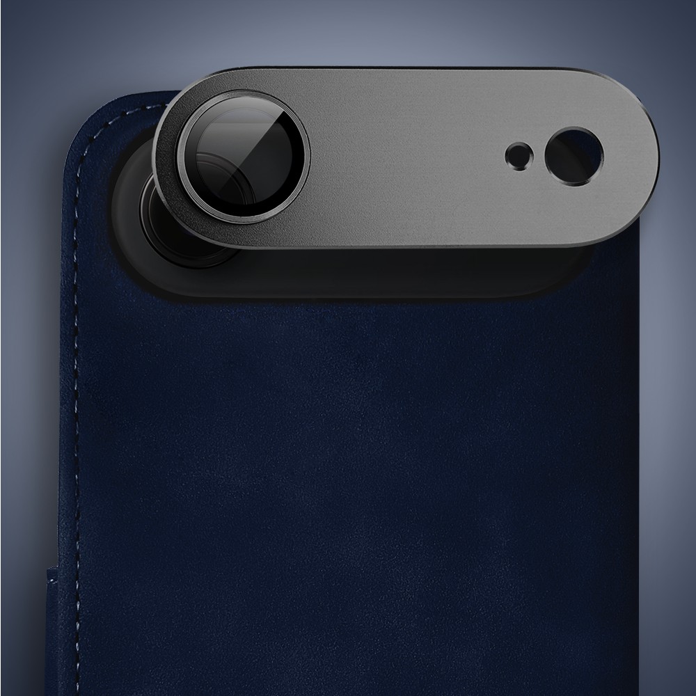 Etui do iPhone Air książkowe Velvet Touch, aksamitne, portfelowe z zamknięciem, granatowe (9)