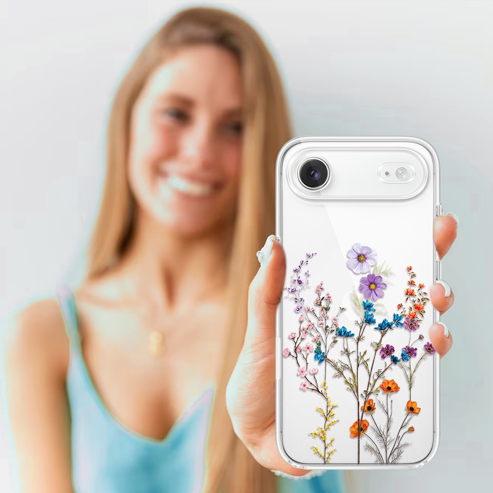 Etui do iPhone Air, kwiaty różnokolorowe, przeźroczyste (3)