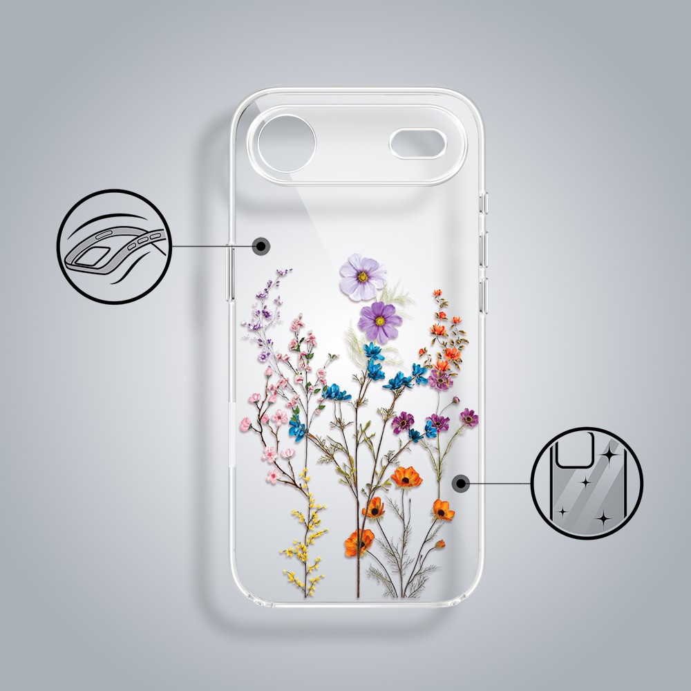 Etui do iPhone Air, kwiaty różnokolorowe, przeźroczyste (5)