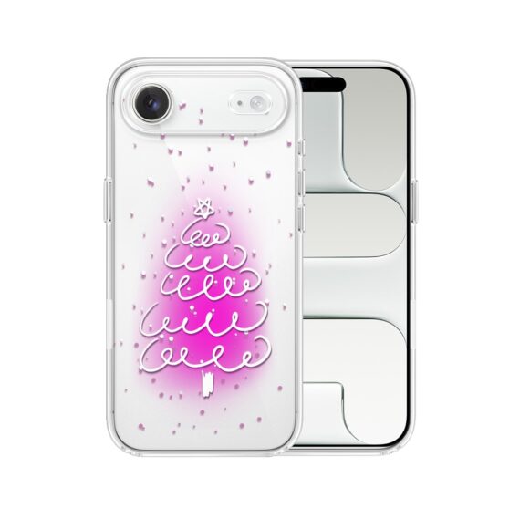 Etui do iPhone Air, malowana choinka na różowym świetle, przeźroczyste 17Air