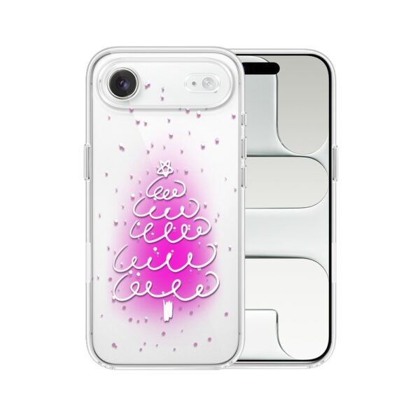 Etui do iPhone Air, malowana choinka na różowym świetle, przeźroczyste