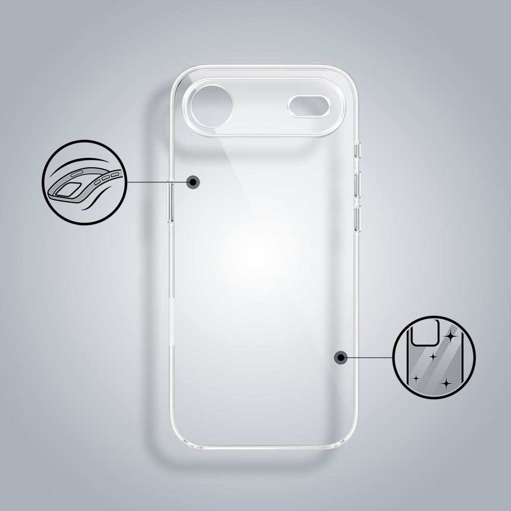 Etui do iPhone Air silikonowe, transparentne z osłoną aparatu (4)