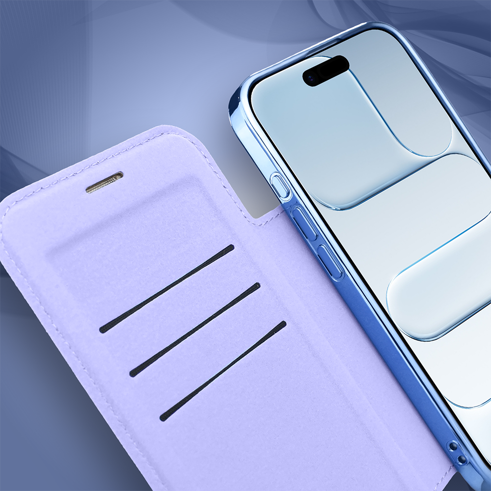 Etui do iPhone Air typu książka Book Magsafe Lens Protect, z klapką, błękitne (3)