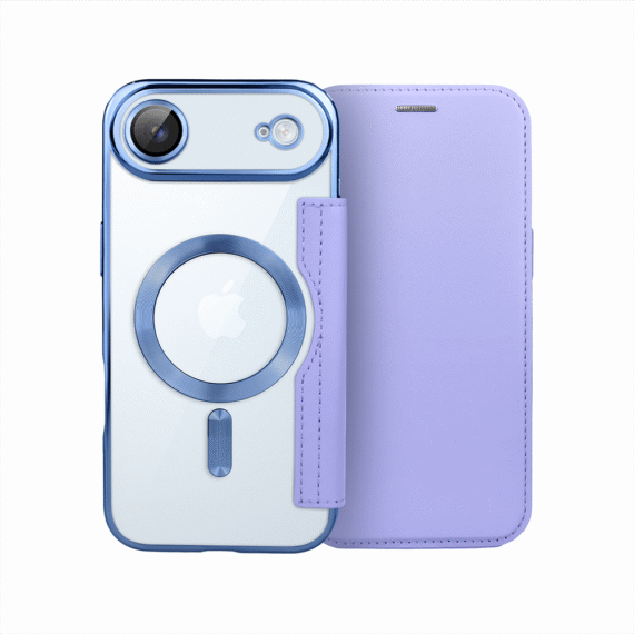 Etui do iPhone Air typu książka Book Magsafe Lens Protect, z klapką, błękitne (7)