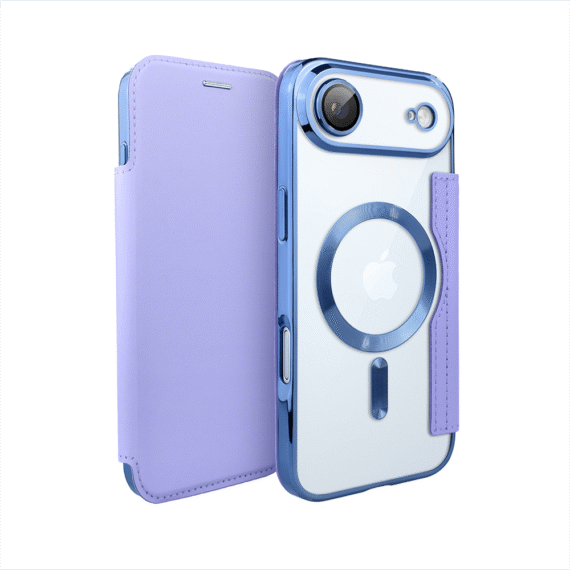 Etui do iPhone Air typu książka Book Magsafe Lens Protect, z klapką, błękitne (8)