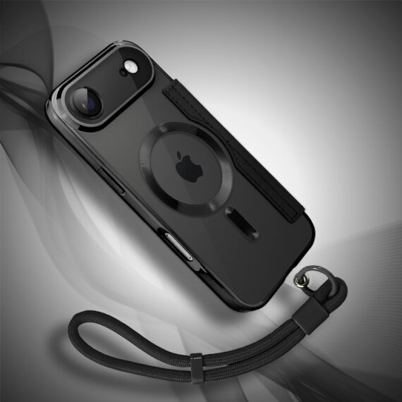 Etui do iPhone Air typu książka Book Magsafe Lens Protect, z klapką, czarne (1)