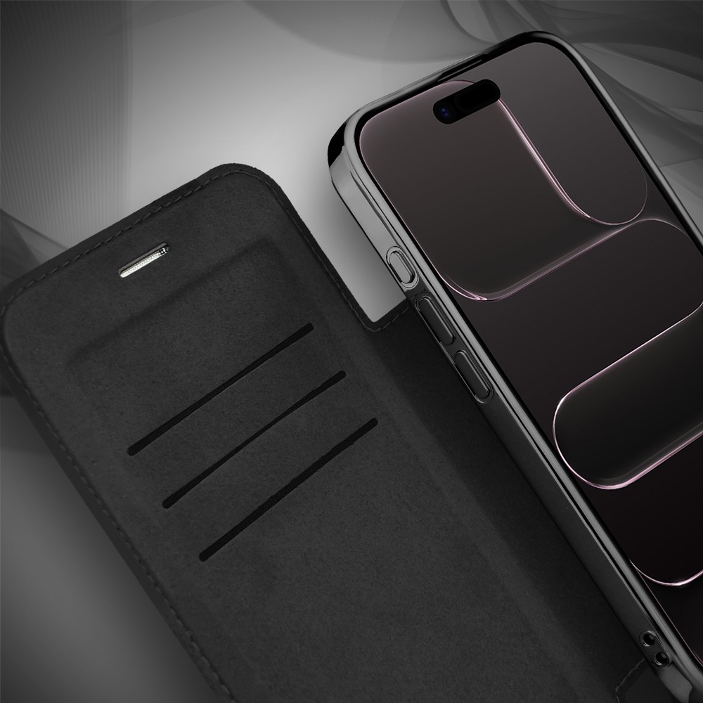 Etui do iPhone Air typu książka Book Magsafe Lens Protect, z klapką, czarne (6)