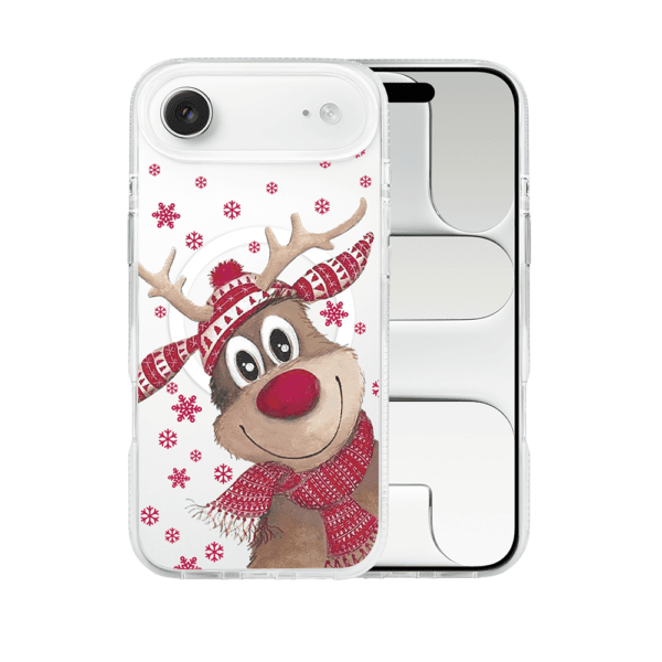 Etui do iPhone Air z MagSafe, Merry Christmas świąteczny nadruk, renifer, przeźroczyste