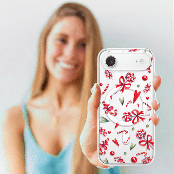 Etui do iPhone Air z MagSafe, cukierki świąteczne, przeźroczyste4