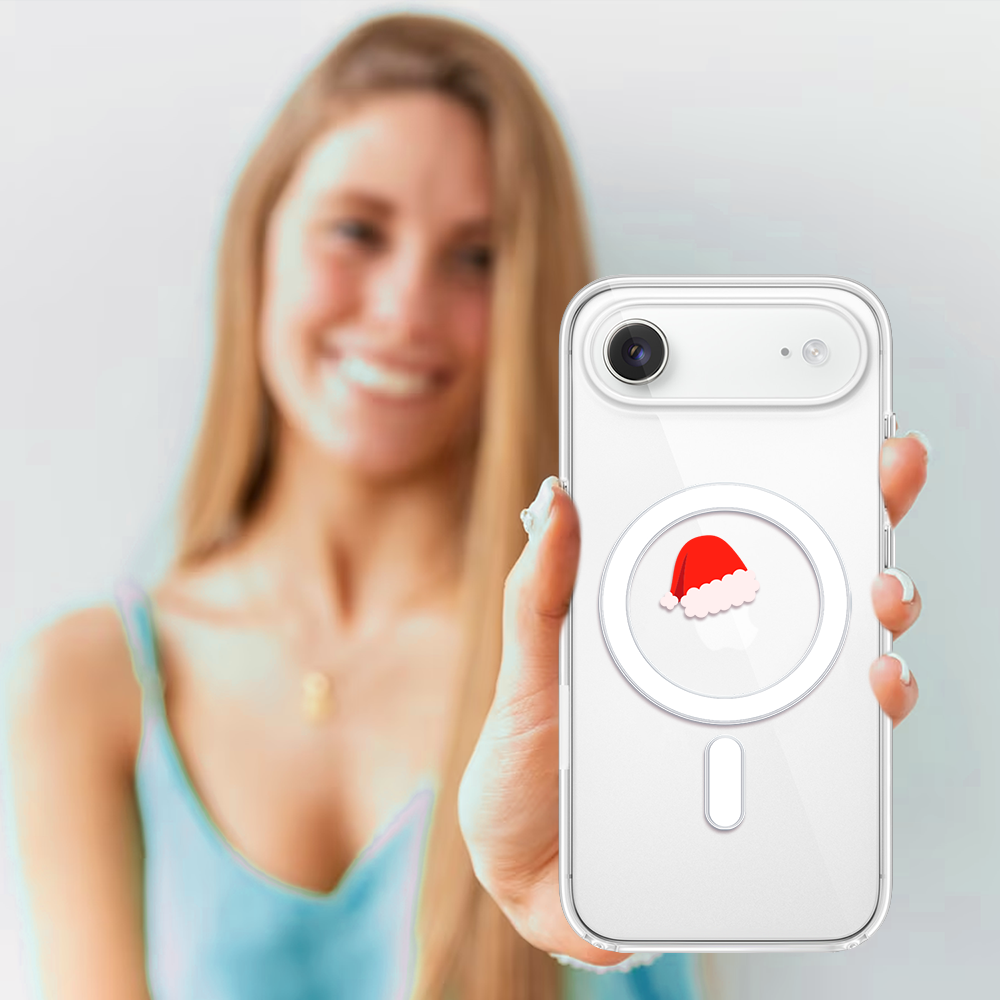 Etui do iPhone Air z MagSafe, czapka Mikołaja, przeźroczyste (5)