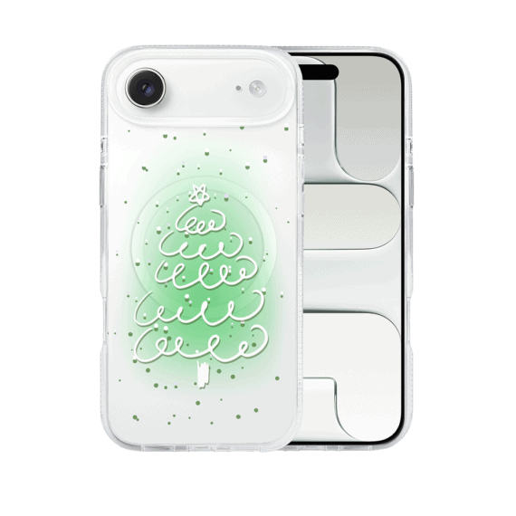 Etui-do-iPhone-Air-z-MagSafe-malowana-choinka-na-zielonym-swietle-przezroczyste-1-1