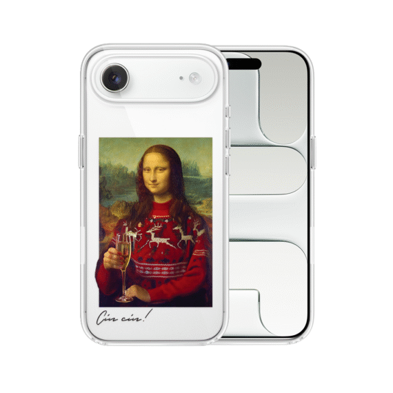 Etui do iPhone Air z MagSafe, świąteczna Mona Lisa z szampanem, przeźroczyste5