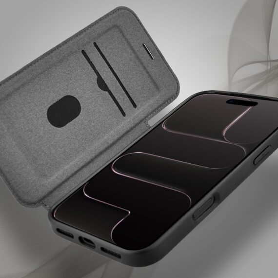 Etui do iPhone Air z klapką Solid MagSafe Book, typu książka, czarne (3)