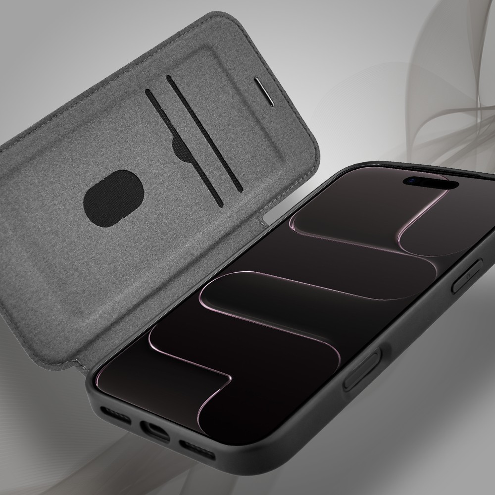 Etui do iPhone Air z klapką Solid MagSafe Book, typu książka, czarne (3)