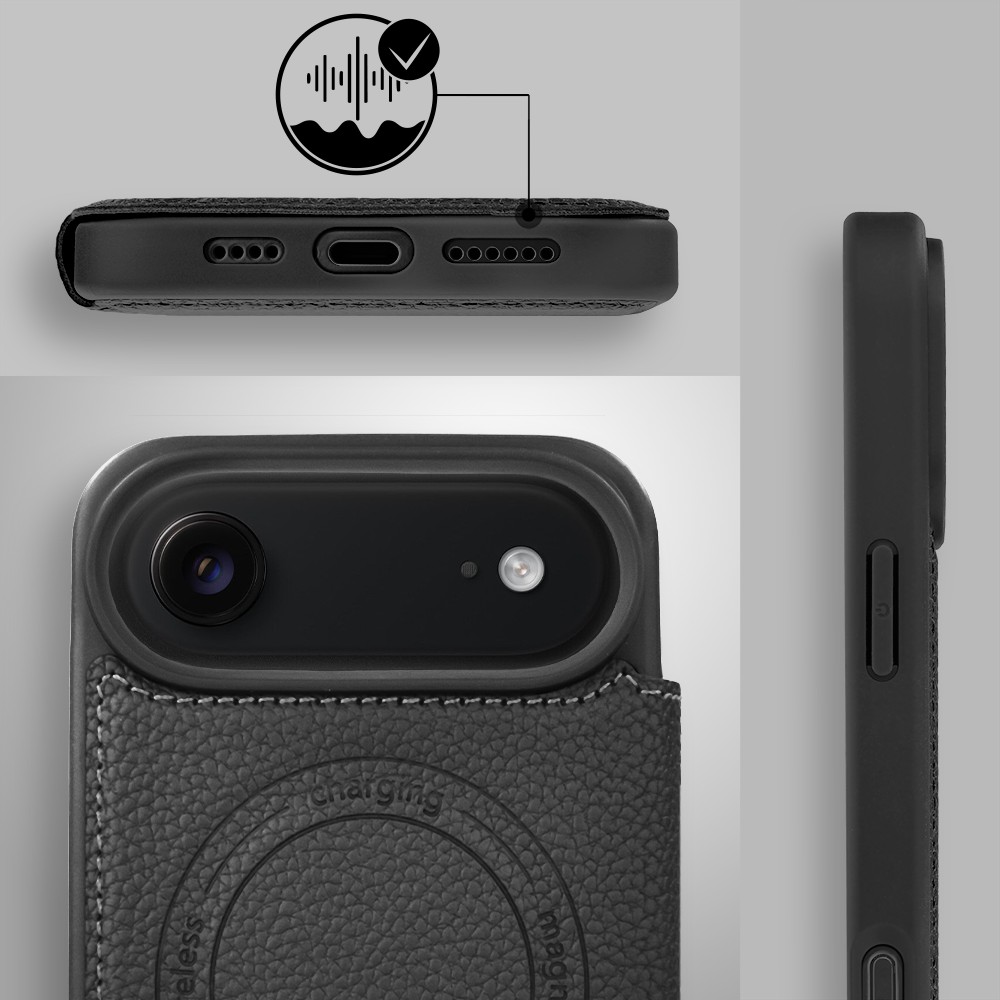 Etui do iPhone Air z klapką Solid MagSafe Book, typu książka, czarne (4)