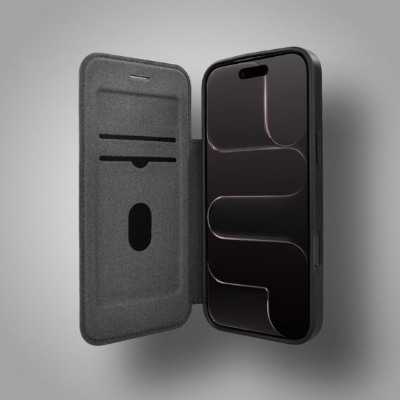 Etui do iPhone Air z klapką Solid MagSafe Book, typu książka, czarne (5)