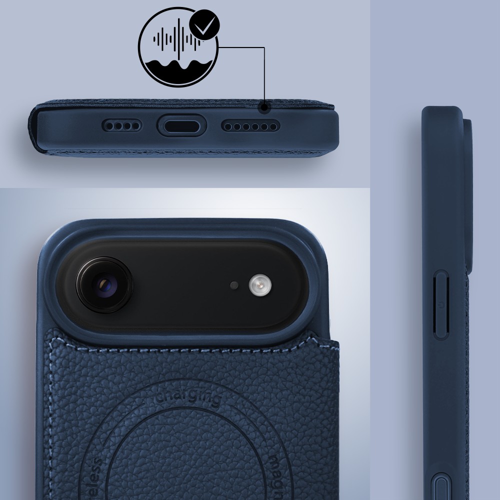 Etui do iPhone Air z klapką Solid MagSafe Book, typu książka, granatowe (4)