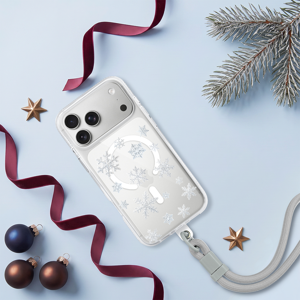 Prywatne: Etui do iPhone 17 Pro z MagSafe, Zimowa Magia, Delikatne płatki śniegu, przeźroczyste 17 Pro i Pro Max 4 etui do iphone 17 pro z magsafe, zimowa magia, delikatne płatki śniegu, przeźroczyste