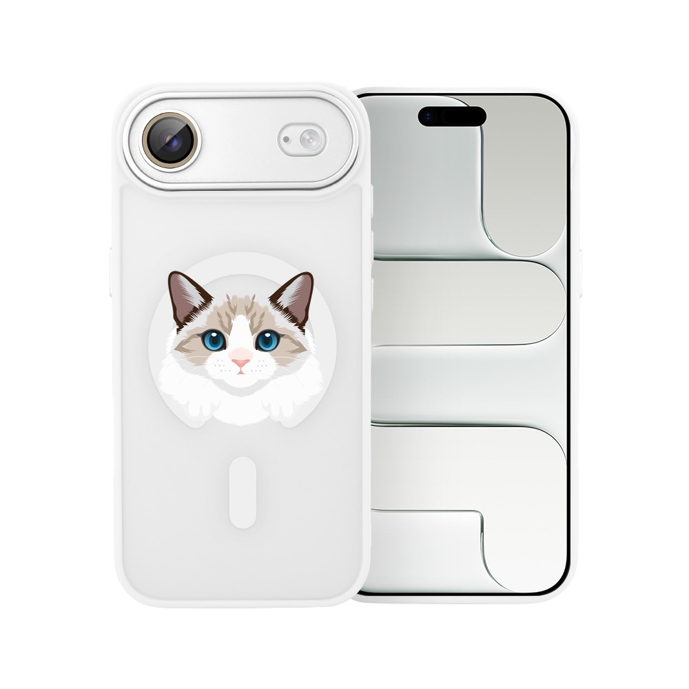 Etui do iPhone Air Color Flush z MagSafe, z osłoną aparatu, kot birmański, białe