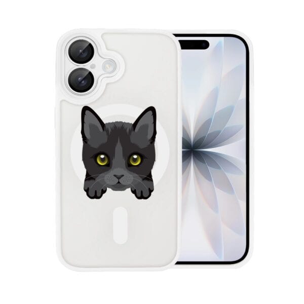 Etui do iPhone 17 Color Flush z MagSafe, z osłoną aparatu, kot bombajski, białe