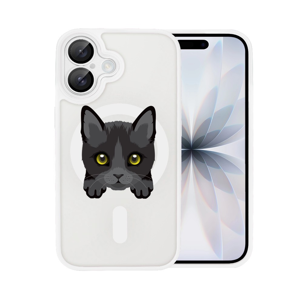 Etui do iPhone 17 Color Flush z MagSafe, z osłoną aparatu, kot bombajski, białe