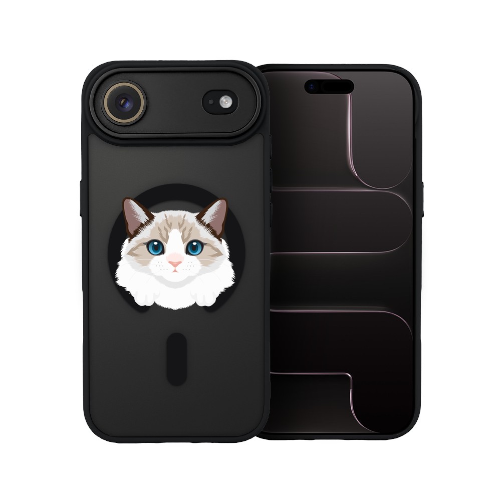 Etui do iPhone Air Color Flush z MagSafe, z osłoną aparatu, kot birmański, czarne