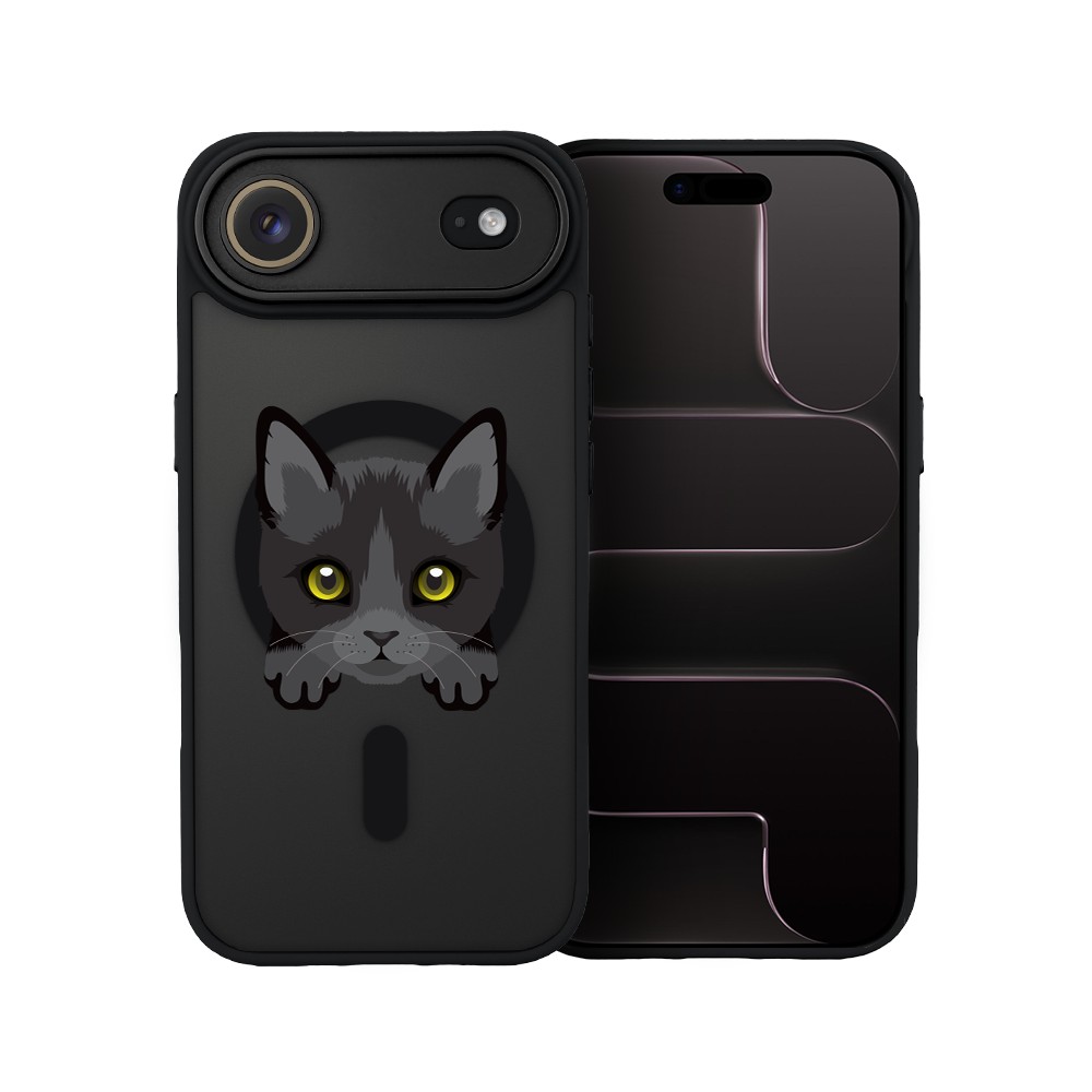 Etui do iPhone Air Color Flush z MagSafe, z osłoną aparatu, kot bombajski, czarne