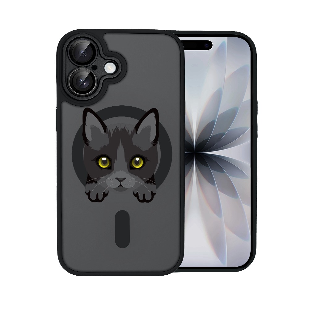 Etui do iPhone 17 Color Flush z MagSafe, z osłoną aparatu, kot bombajski, czarne