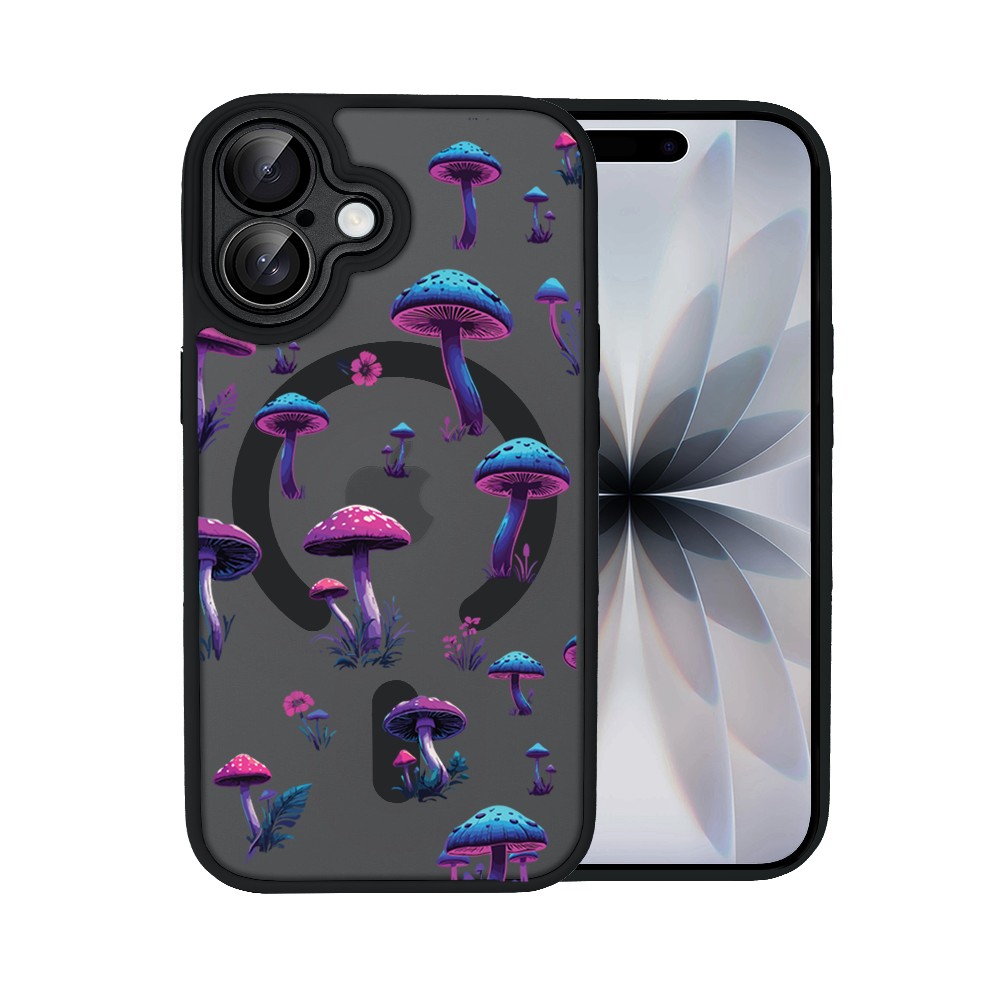 Etui do iPhone 17 Color Flush z MagSafe, z osłoną aparatu, magiczne grzybki, czarne
