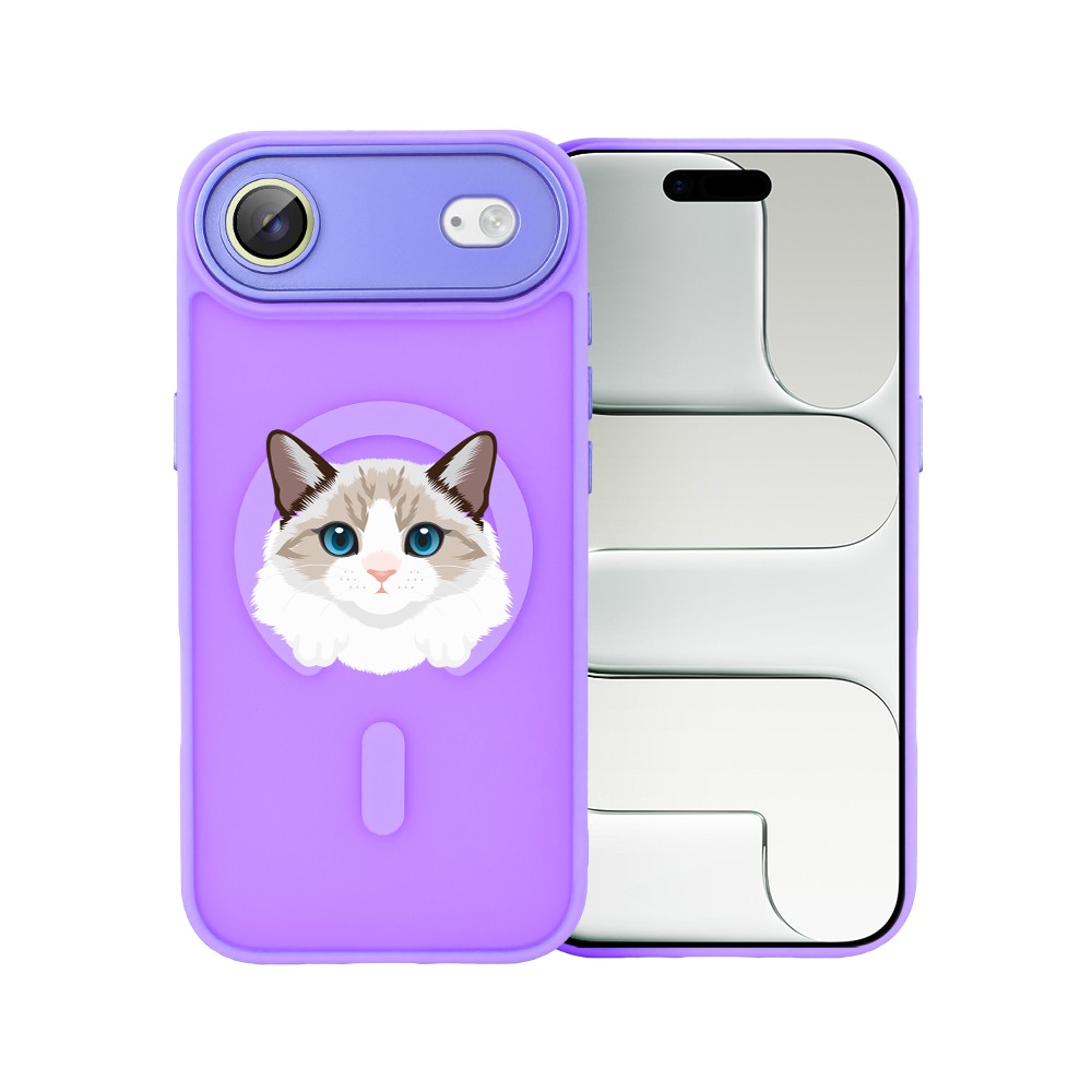 Etui do iPhone Air Color Flush z MagSafe, z osłoną aparatu, kot birmański, fioletowe