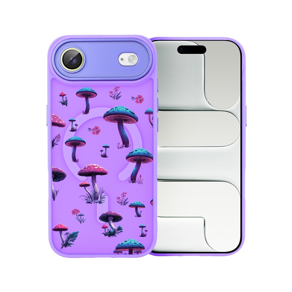 Etui do iPhone Air Color Flush z MagSafe, z osłoną aparatu, magiczne grzybki, fioletowe