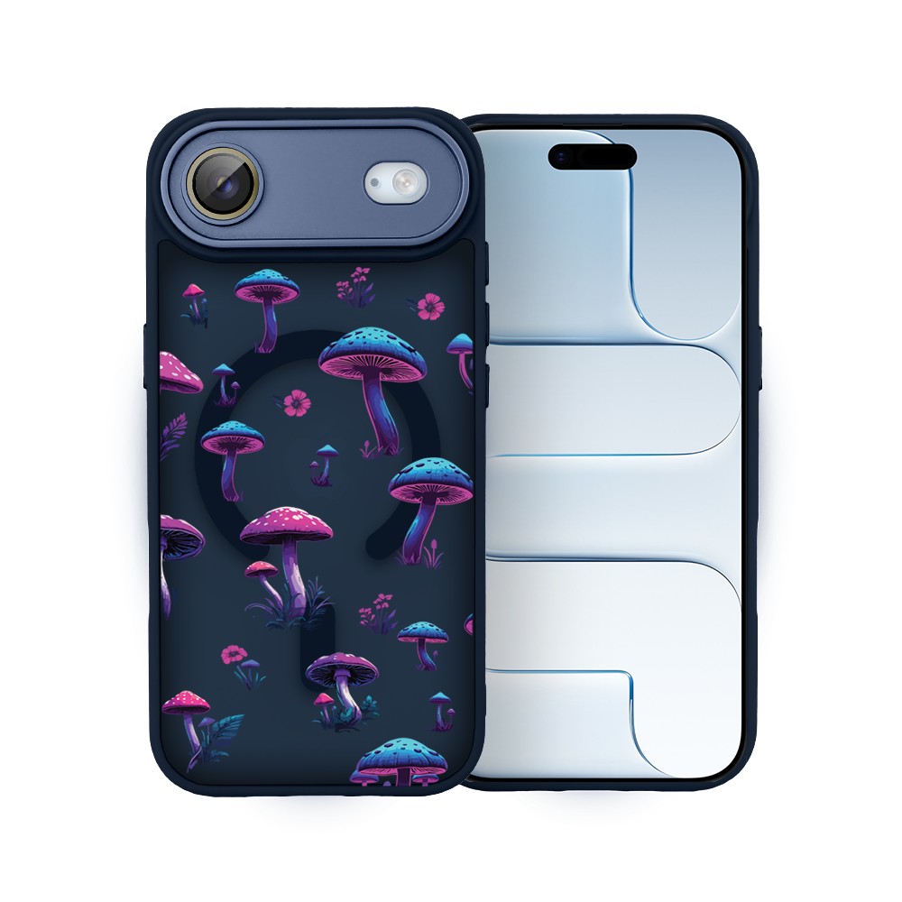 Etui do iPhone Air Color Flush z MagSafe, z osłoną aparatu, magiczne grzybki, granatowe