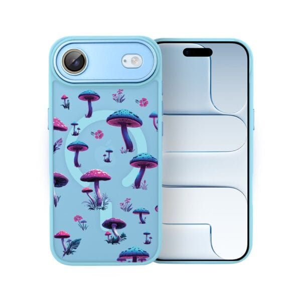 Etui do iPhone Air Color Flush z MagSafe, z osłoną aparatu, magiczne grzybki, niebieskie