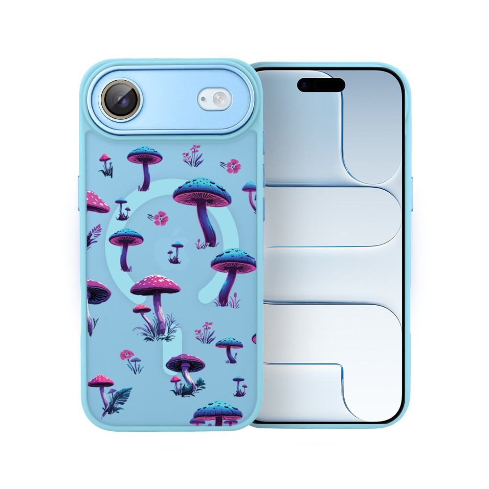 Etui do iPhone Air Color Flush z MagSafe, z osłoną aparatu, magiczne grzybki, niebieskie