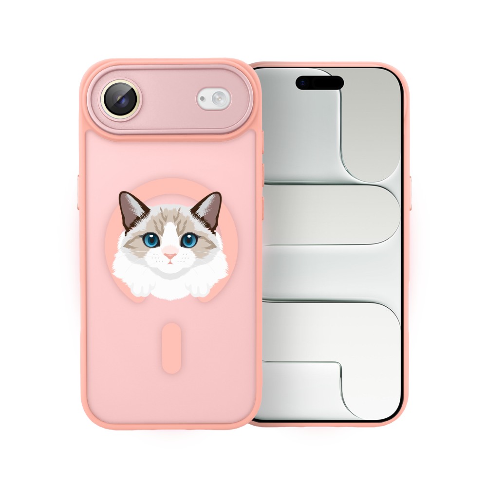 Etui do iPhone Air Color Flush z MagSafe, z osłoną aparatu, kot birmański, różowe