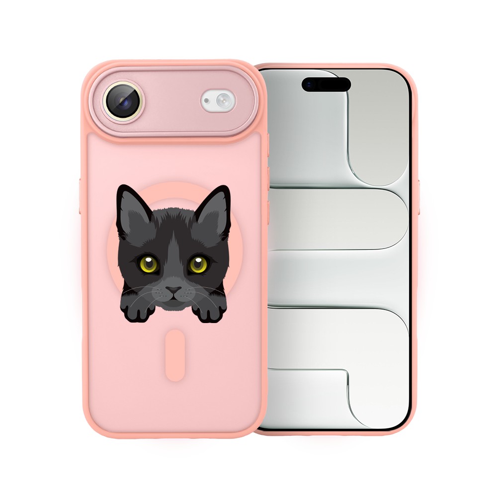 Etui do iPhone Air Color Flush z MagSafe, z osłoną aparatu, kot bombajski, różowe