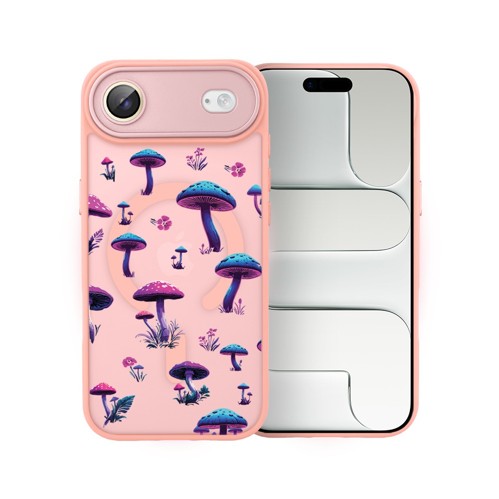 Etui do iPhone Air Color Flush z MagSafe, z osłoną aparatu, magiczne grzybki, różowe