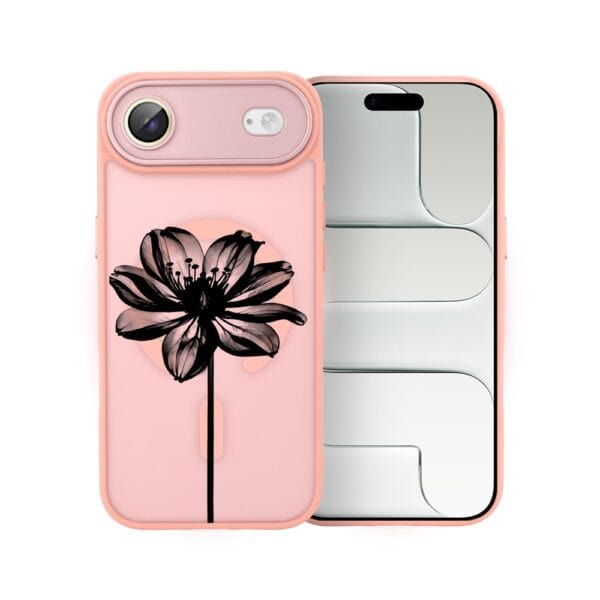 Etui do iPhone Air Color Flush z MagSafe, z osłoną aparatu, czarny kwiat, różowe