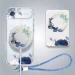 iPhone Air pełne szkło hartowane na cały aparat, kamerę, niebieskie kwiaty3