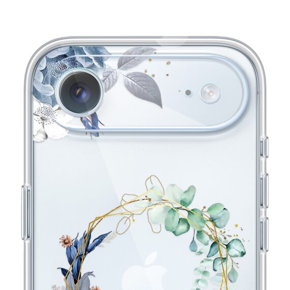 iPhone Air pełne szkło hartowane na cały aparat, kamerę, niebieskie kwiaty5