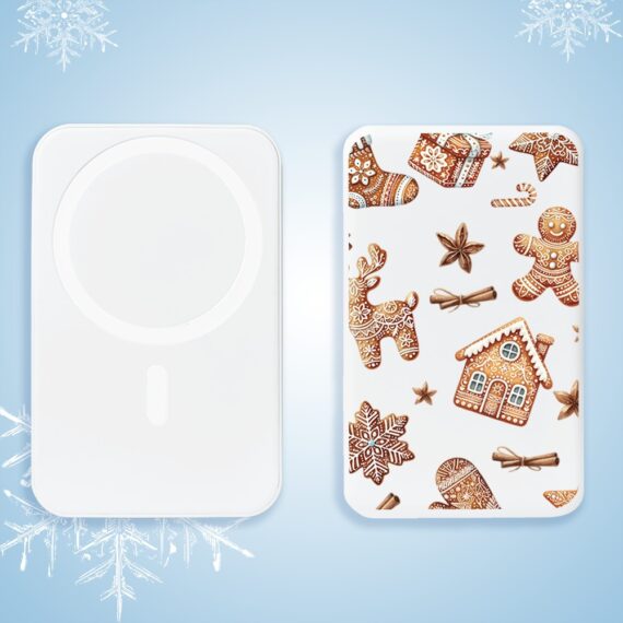 2Power bank MagSafe 5000mAh ładowanie bezprzewodowe iPhone 17:16:15:14:13:12, magia pierniczków, biały