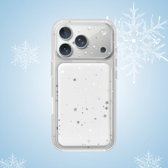 8Power bank MagSafe 5000mAh ładowanie bezprzewodowe iPhone 17:16:15:14:13:12, szampańskie gwiazdki, biały