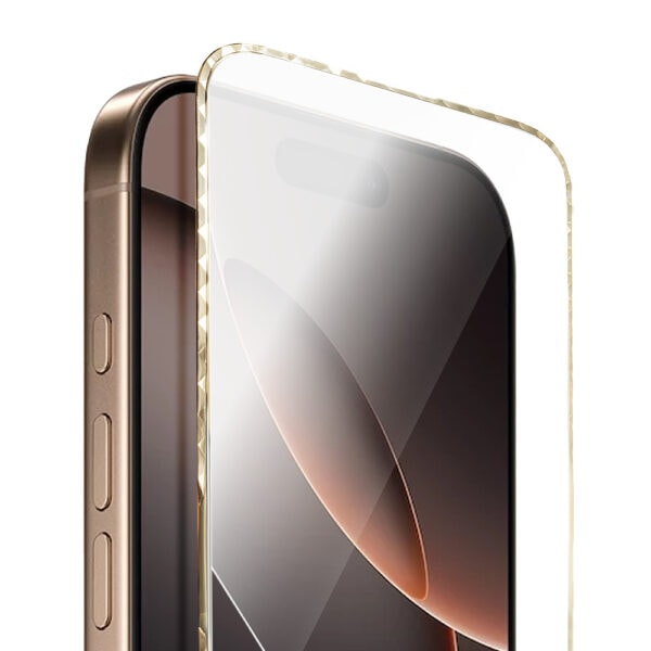 Diamond Cut, twarde szkło z ozdobną diamentową ramką do iPhone 16 PM, zło (5)