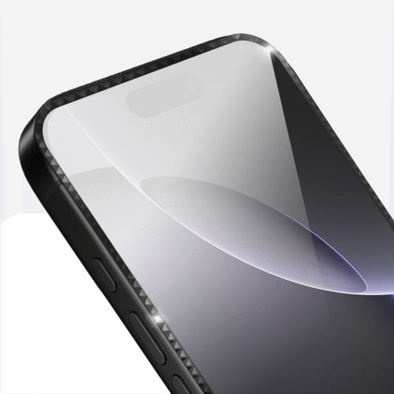 Diamond Cut, twarde szkło z ozdobną diamentową ramką do iPhone 16 Pro Max, czarne (1)